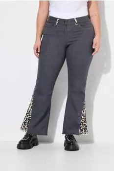 Angel of Style Jeans ausgestelltes Bein Leo Fransensaum basaltgrau