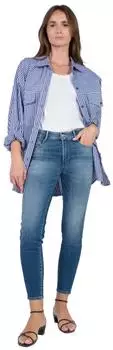 Le temps des cerises Pulp Push Up Slim Jeans 7/8 washed blue denim