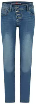 Buena Vista Malibu Straight Fit Jeans mit Knopfverschluss (2511-B5826) blau
