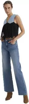 Mavi Malibu Wide Leg Jeans Washed blue denim