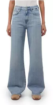 Mavi Malibu Loose Fit High-Rise Wide Leg 5-Pocket Jeans hellblau/mid indigo brushed 90s
