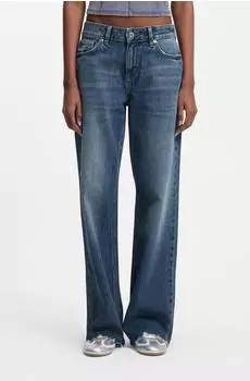 HUGO Loose-Fit Jeans aus blauem Denim mit ausgefransten Säumen Style Gamala_2_B 50553025 Blau /