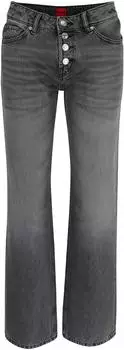 HUGO Straight-Fit Jeans aus grauem Denim mit geknöpftem Eingriff Style Gilissi_5 50559124 Hellgrau /