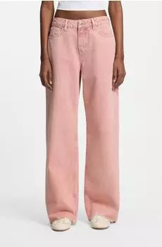 HUGO Loose-Fit Jeans aus rosafarbenem Denim mit ausgefransten Säumen Style Gamala_2_B 50554725 Hellrosa /