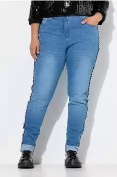 Angel of Style Mom Jeans Lea Wording Seitenstreifen (846130) blau