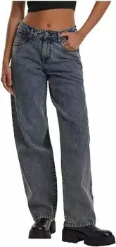 Urban Classics Damen Mid Waist 90's Jeans Loosefit (TB7127) grey denim