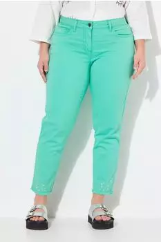 Angel of Style 7/8 Twillhose verzierter Fransensaum türkis