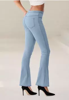 Buffalo Jeggings Flared High Waist Washed (83515423) hellblau-jeans/blue denim