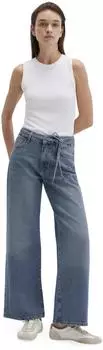 Mavi Malibu W/Belt Loose Wide Leg Jeans Heavy Washed High Waist (83147113) blue denim