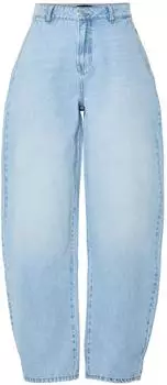 Pieces Pcrate MW Barrel Fit Jeans Light Washed blue denim