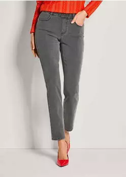 Madeleine Jeggings Denim-Leggings mit Schlupfbund Regular Fit grau