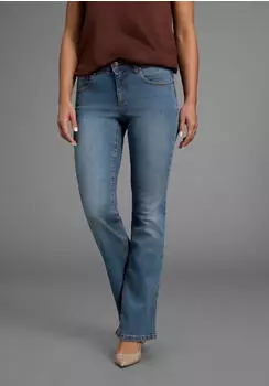 Arizona Jeans Bootcut-Jeans mit Gummizugeinsatz hohe Leibh&ouml;he (764840) blau used