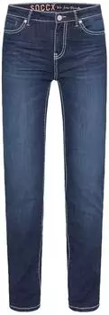 Soccx Slim-fit Jeans mit Push-up-Effekt Mid Waist dunkelblau