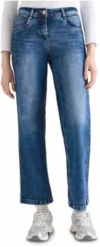 Cecil Wide Leg Jeans Loose-fit mid blue wash