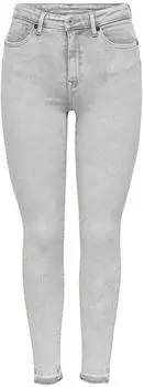 Only Power Mid Push Up Skinny Fit Jeans light grey denim