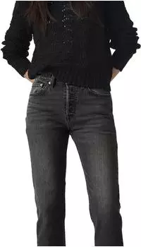 Levi's 501 Crop Lightweight Jeans (LEV9tv6001000017) black denim