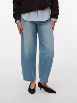 Vero Moda VMBILLIE HR BARREL ANK JEANS LI3151 NOOS High Waist Jeans Loose Fit (10351773) light blau denim detail:tinted