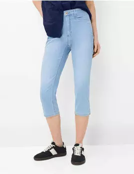 BRAX Mary C Capri Pants Regular Fit Used Look used bleached blue