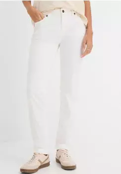 bonprix Straight Jeans Regular Fit mit Aufschlag weiß