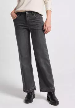 Street One Wide Leg Jeans High Waist Loose Fit (F380199) black soft wash