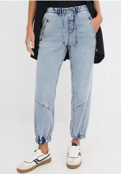 bonprix Jeans Jeggings Loose Fit Washed Regular blau washed