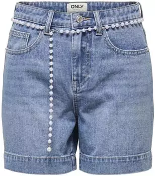 Only Onlphine Hw Pearl DNM Shorts Mae Washed Regular (15371149) blue denim