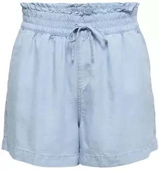 Only Charis Life Pull Up Short Loose Fit High Waist (15363954) light blue denim