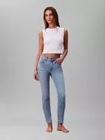Calvin Klein Jeans Skinny-fit-Jeans MID RISE SKINNY Mit G&uuml;rtelschlaufen blau 33
