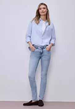 Street One Slim Fit Jeans Mid Waist Washed blau