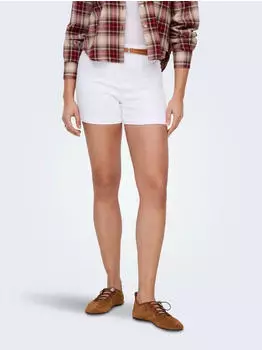 Only ONLMARTINA HW BELT DNM SHORTS High Waist Regular Fit white denim