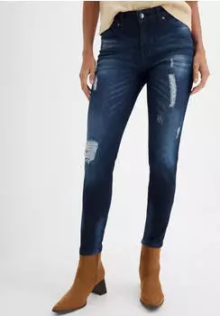 bonprix Skinny Fit Jeans mit Destroy-Effekten (97843495) blau