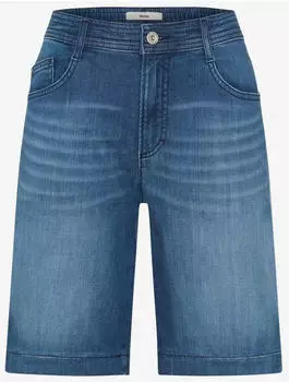 BRAX Damen Bermuda Style MAINE B USED REGULAR BLUE denim blau regular Gr. (096132_9935220_25)