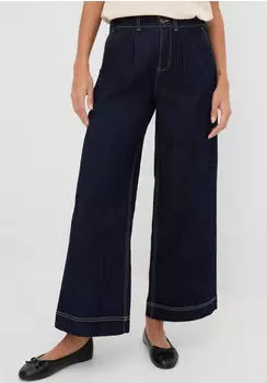 bonprix Weite Jeans Loose Fit High Waist mit Bundfalten (95014595) blau
