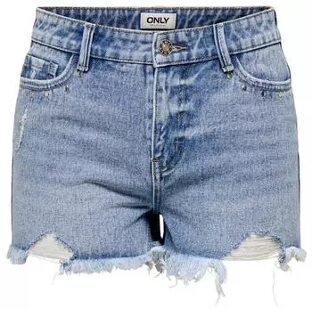 Only ONLPACY Jeans-Shorts High Waist Regular Fit Used Look (15372371) blue denim