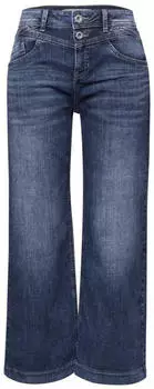 Street One High Waist Wide Leg Loose Fit (A380302) dark blue wash