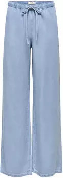 Jacqueline de Yong JDYMIRA MW Wide Leg Pull-On Pants Light Washed Mid Waist (15370605) hellblau