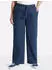Sheego Schlupfjeans mit weitem Bein und Bindeband (214797) blue-stone-washed