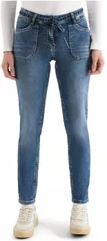 Cecil Toronto Straight Jeans 5-Pocket Style mid blue used wash