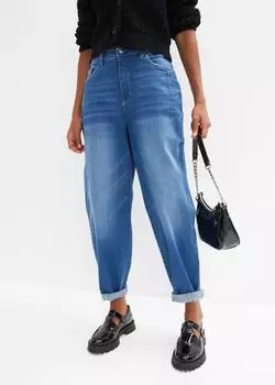bonprix Barrel Jeans High Waist Loose Fit mit Elasthan (92583395) blau denim