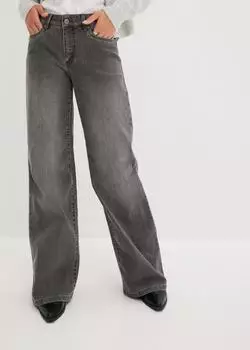 bonprix Wide-Leg Jeans Mid Waist (97477495) grau denim