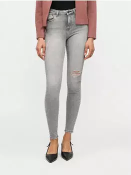 Only Onlpower Life Mid Push Skinny-fit-Jeans mit Destroyed-Details (ONL9aae003000004) grey denim