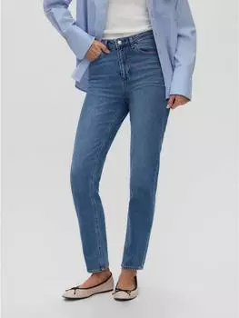 Vero Moda VMNICKIE HR Mom Jeans High Waist Loose Fit medium blue denim detail:ra3086