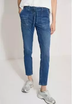 Cecil Straight Leg Jeans mit Gürteldetail (B381330) blau