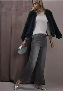 Street One Wide Leg Jeans Loose Fit Mid Waist Washed (A380352) steel grey washed