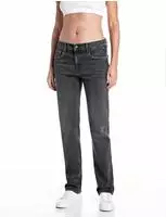 Straight-Jeans REPLAY "AKEME", Damen, Gr. 28, L&auml;nge 32, grau (dunkelgrau),