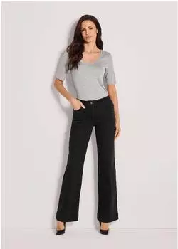 Madeleine Straight Wide-Leg Jeans aus Powerstretch mit Formbund und 5-Pocket-Style (60669303600360) black