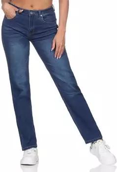 Hailys Pi44na Straight Jeans dunkelblau