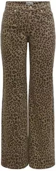 Only ONLMADISON HW Wide Animal Pant CC PNT Jeans (15355777) dunkelbeige/schwarz