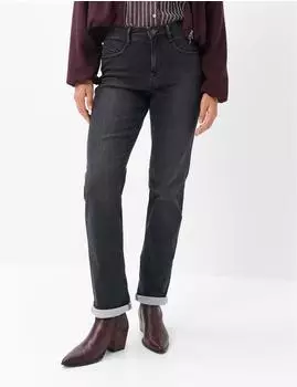 BRAX Damen Five-Pocket-Hose Style CAROLA USED DARK GREY denim dunkelgrau Gr. (096703_9994620_05)