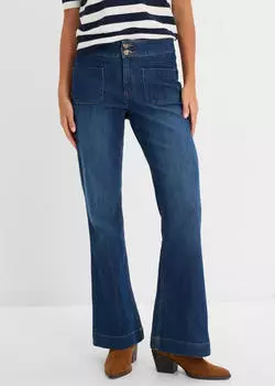 bonprix Thermo Slim-Fit-Jeans mit Flanellfutter Tapered (92198481) dunkelblau denim used